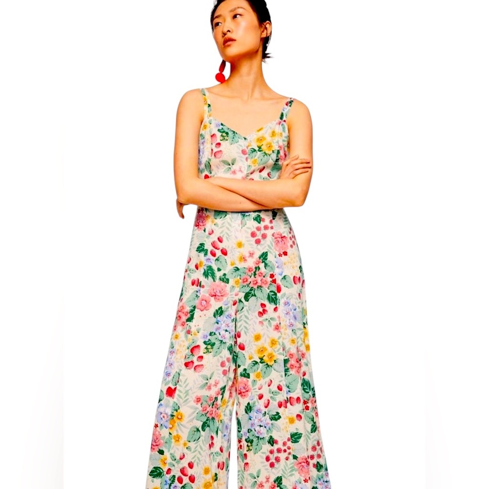 MANGO FLORAL PRINT JUMPSUIT